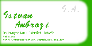 istvan ambrozi business card
